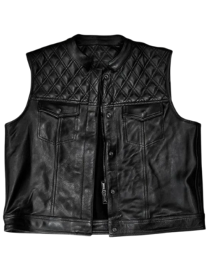Quilted Leather Waistcoat Fy-2025-WC