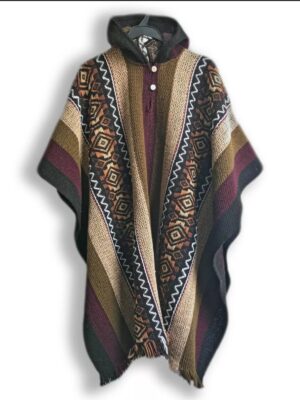 Handwoven Wool Poncho Fy-2025-PN